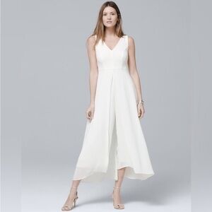 White House Black Market Women's Sleeveless Overlay Jumpsuit NWT Gorgeous!!!